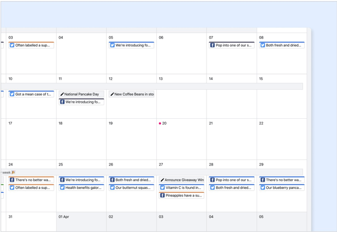 Calendario de contenidos para redes sociales ContentCal