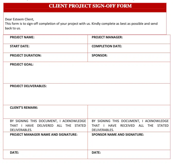 client project sign-off form
